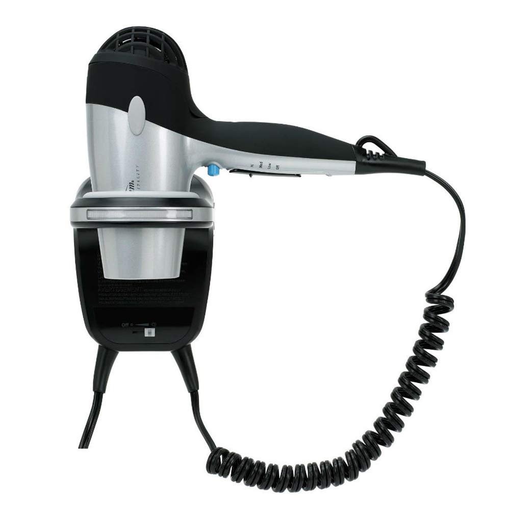 Secadora de cabello negra de pared