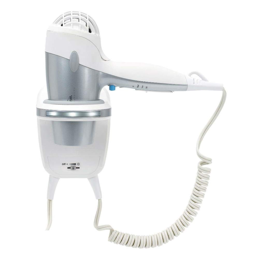 Secadora de cabello blanca de pared