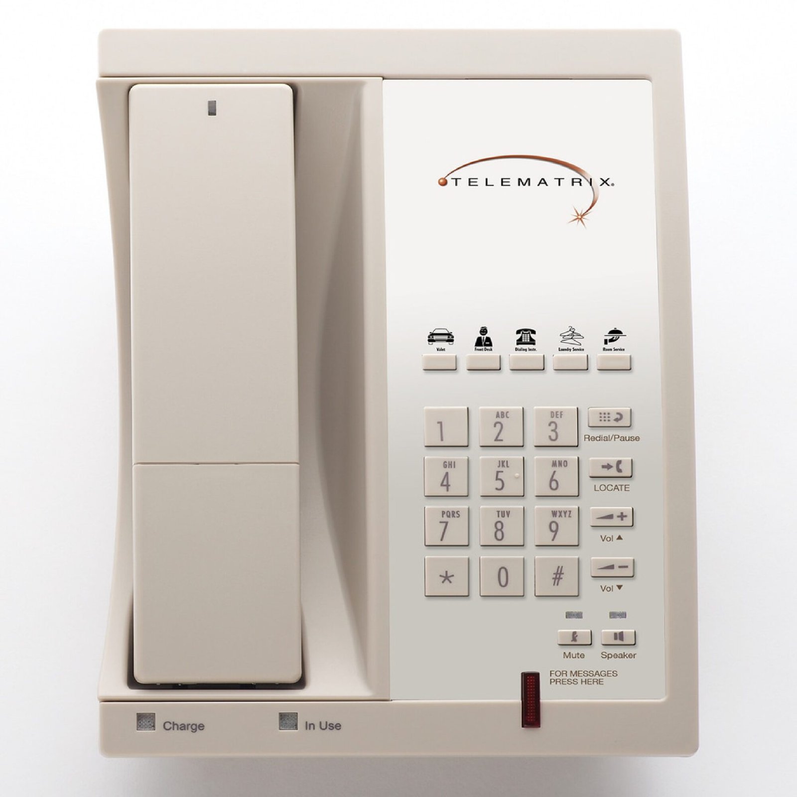 Teléfono de hotel beige