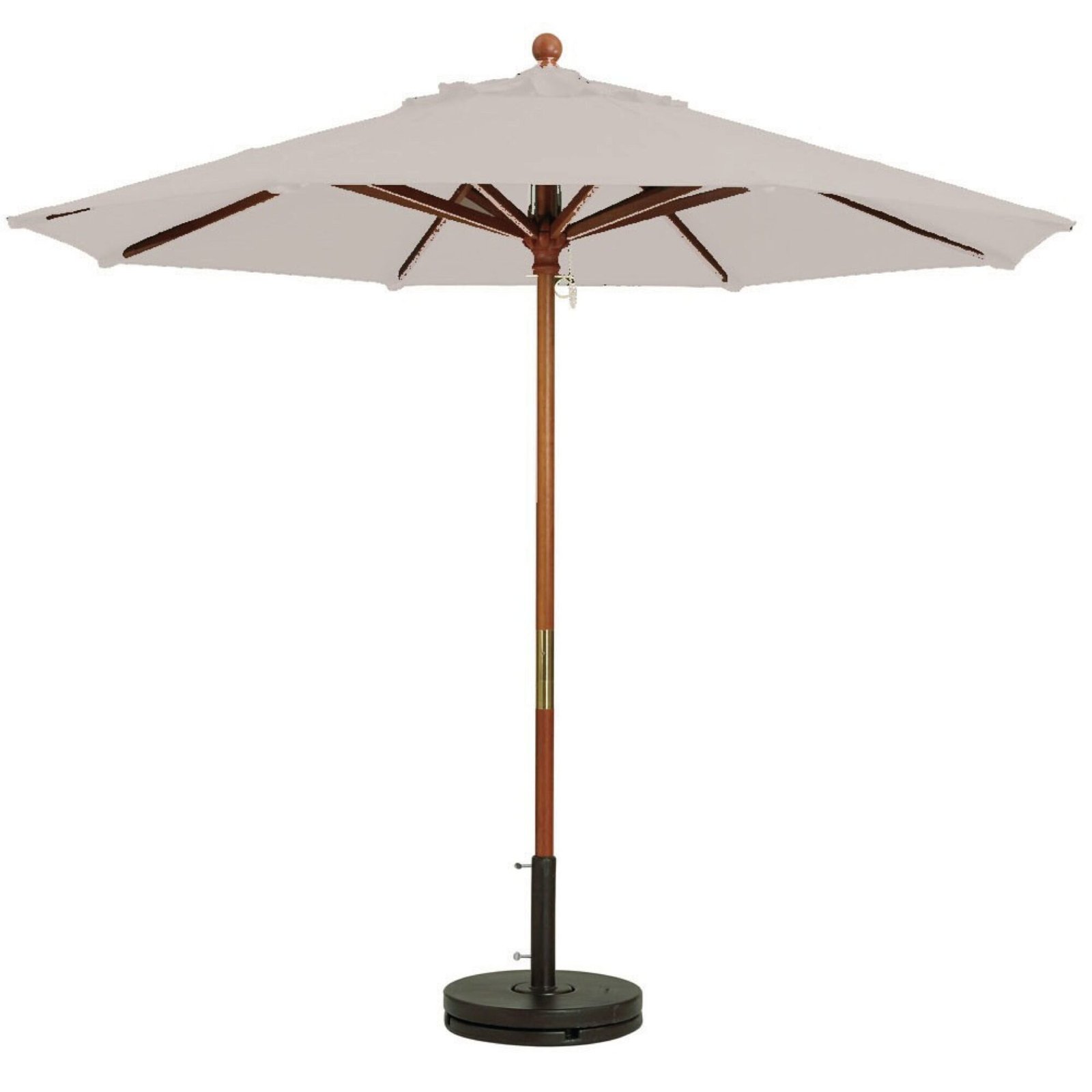 Sombrilla de exterior beige abierta