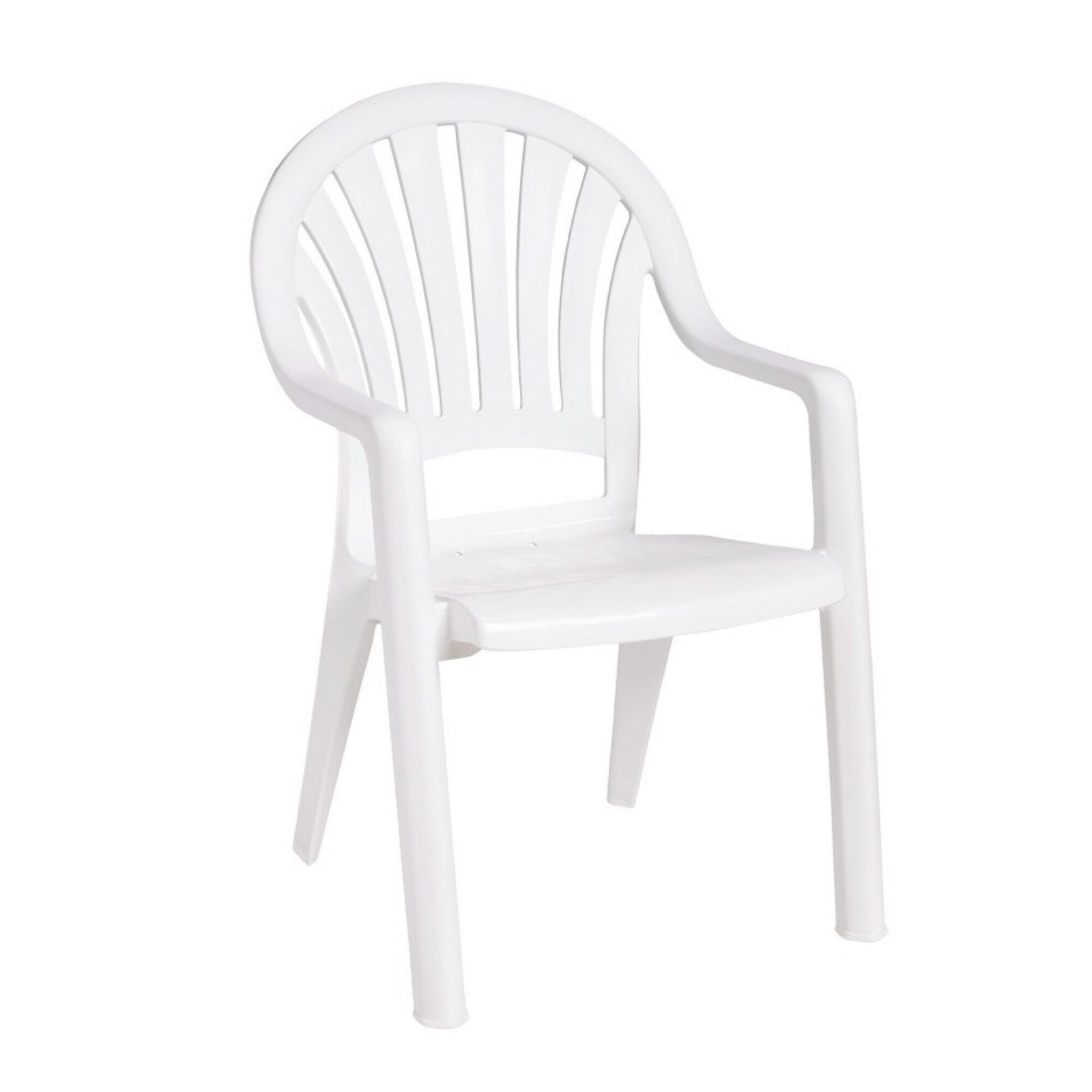 Silla de plástico blanca de exterior