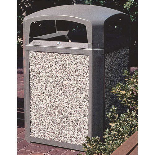 Basurero de exterior con tapa de piedra
