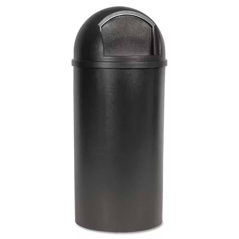 Basurero cilíndrico con tapa para exterior