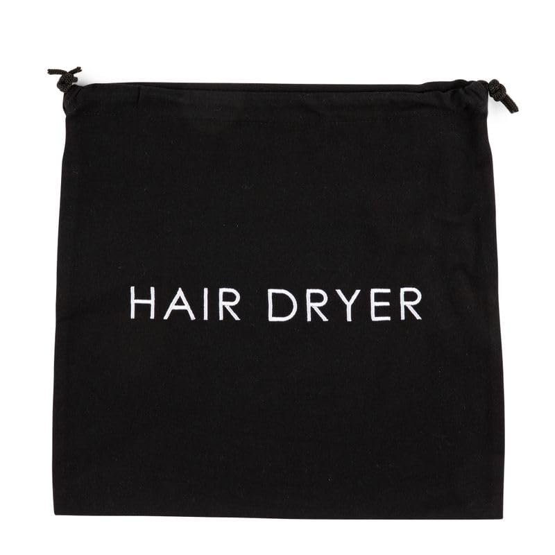 Bolsa de tela para secadora de cabello, con texto Hair Dryer
