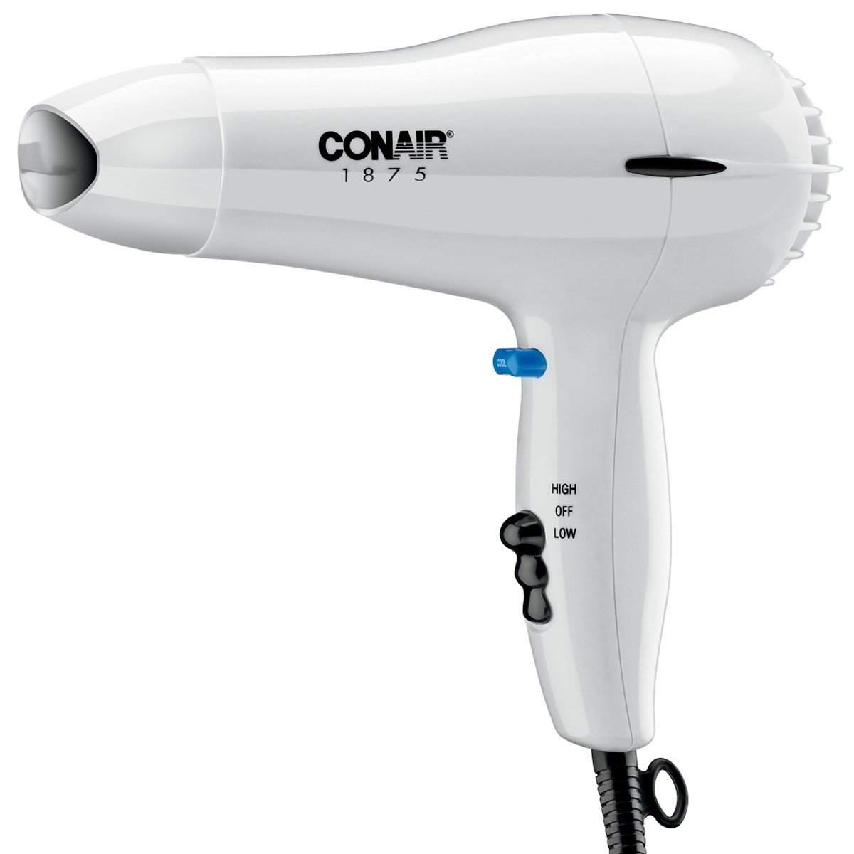 Secadora de cabello blanca con difusor